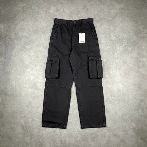 Штани карго BERSHKA Relaxed Fit Чоловічі Широкі Мішкуваті Чорні На Осінь Нові