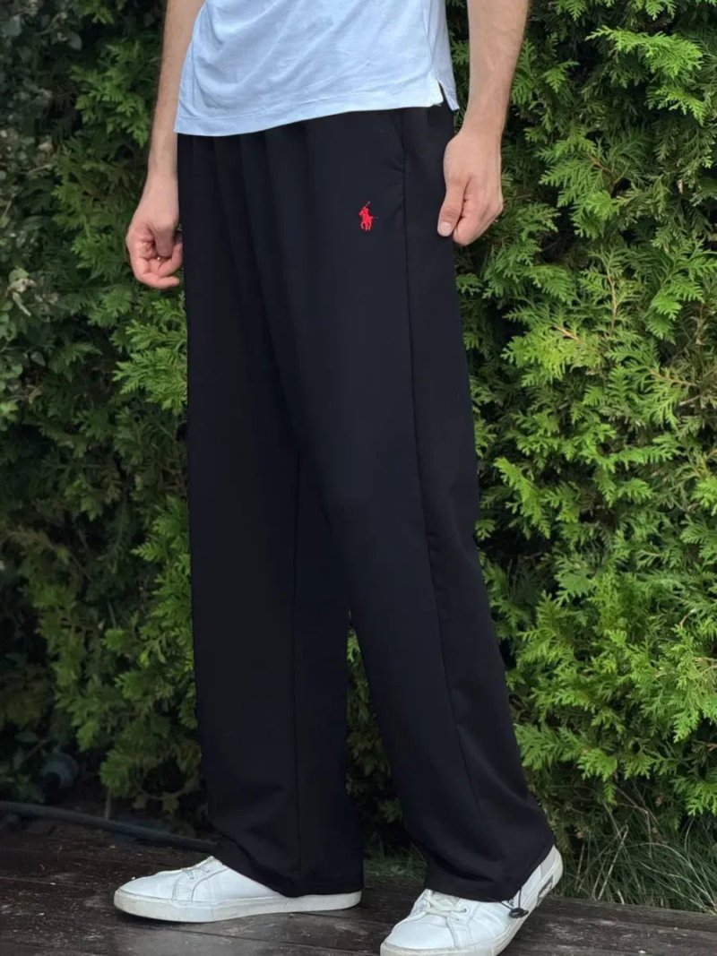 Штани Polo Ralph Lauren широкі Baggy штаны Поло Ральф черные на флісі | Штаны летние мужские без флиса черные Поло Ральф Лоурен серые М размера шорты — фото 7