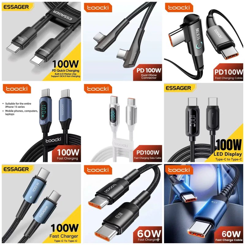 Швидка зарядка Essager 30w потужний універсальний зарядний пристрій GAN 33w 65w 67w Baseus Toocki Asometech для ноутбука телефона планшета повербанка — фото 8