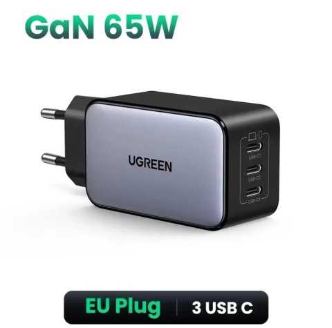 Швидка зарядка GaN Ugreen 65W зарядний пристрій 65Вт