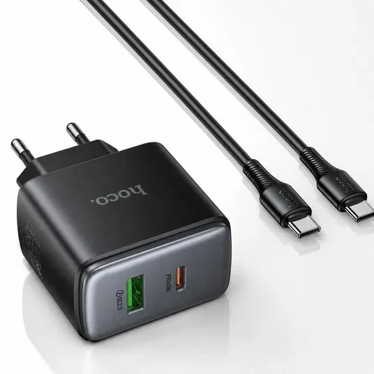 Швидка зарядка на 45W Hoco C158A Type-C Type-C для Samsung/ Motorola і тд. Быстрая зарядка Power Delivery/ PD — фото 3