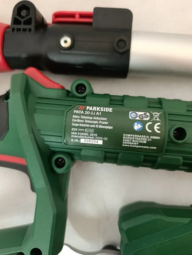 Сікатор телескопічний PARKSIDE 20 В PATA 20-Li A1, сікатор телескопічний парксайд, сікатор на штанзі PARKSIDE, садовий сікатор телескопічний — фото 6
