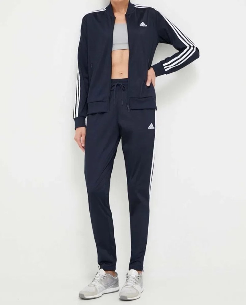 Синій жіночий спортивний костюм Adidas Essentials 3-Stripes розмір L — фото 4