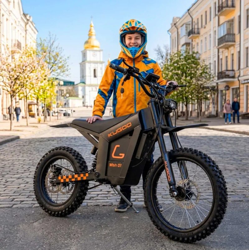 ‼️СКЛАД Київ ‼️ Електропітбайк KUGOO Wish 01 MAX 4000W 35Ah BLACK EDITION у наявності на самовивіз — фото 4