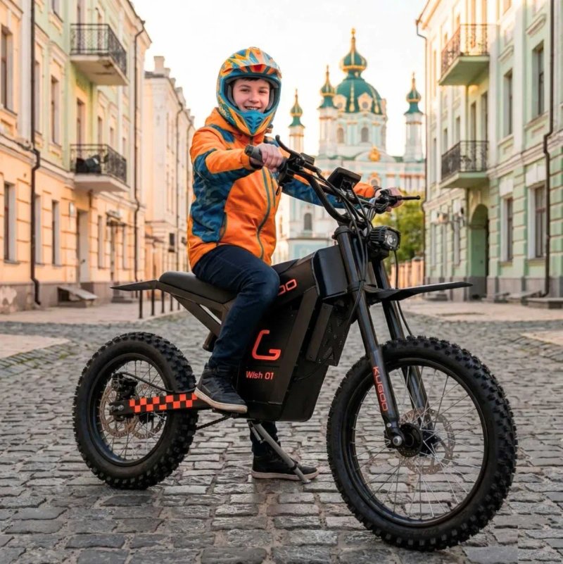 ‼️СКЛАД Київ ‼️ Електропітбайк KUGOO Wish 01 MAX 4000W 35Ah BLACK EDITION у наявності на самовивіз — фото 5