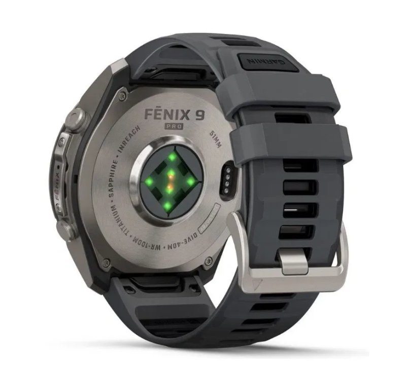 Смарт-годинник Garmin Fenix 9 Pro inReach 51mm Titanium with Graphite/Black Silicone Band (010-04337-21) — фото 5
