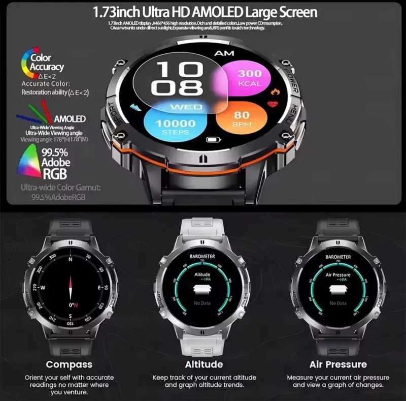 Смарт годинник тактичний TANK X3 Ultra Special edition + Compass + GPS — фото 4
