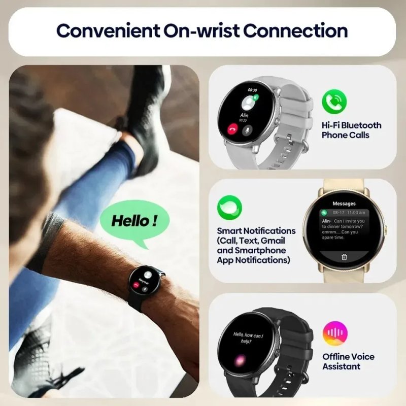 Смарт годинник Zeblaze GTR 3 PRO AMOLED дисплей 1.43 Ultra HD в пленке — фото 6