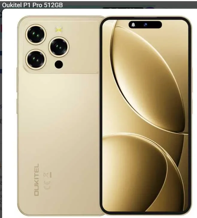 Смартфон OUKITEL P1 Pro (8/512 Гб) колір Gold (Золотий),  Black (Чорний) — Новинка на Android 15! — фото 2