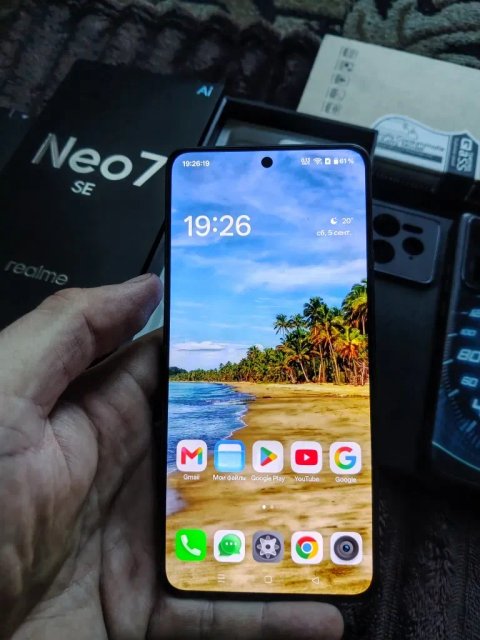 Смартфон Realme Neo 7se, 120гц, 12/256Гб,NFC,проц Dim 8400, 7000ma АКБ, 80вт, 50+16мп, Grey, потягне все