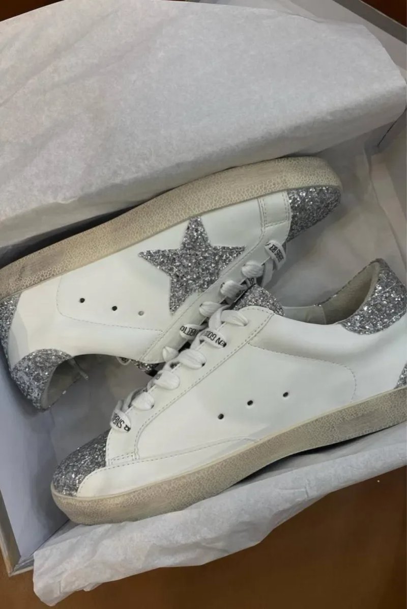 Sneakers Golden Goose Glitter/ Снікерси Голден Гус Білі Глітер/ Star — фото 3