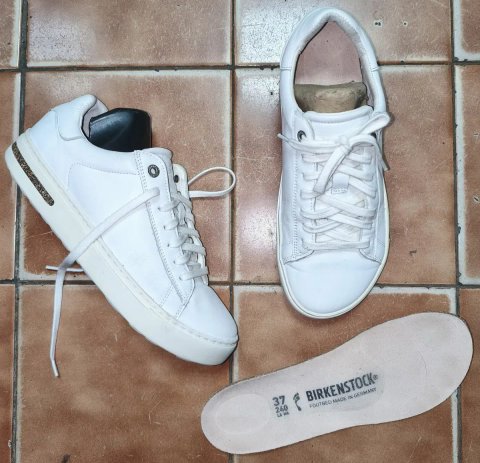 Сникерсы кроссовки BIRKENSTOCK Bend Low, кожа, пробка, ортопедические 24см 37р.