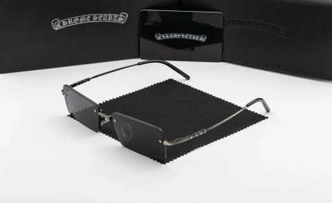 Сонцезахисні окуляри Chrome Hearts | поляризація UV400 | прямокутна лінза | футляр в комплекті | металева оправа