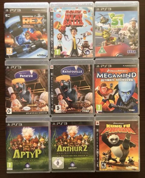 Sony PS3: Buzz Сокровища Нации Tekken Bolt Мадагаскар Кот в Сапогах, История Игрушек, TURTLES Рататуи Kung Fu Panda Артур и Месть Урдалака, Кукловод