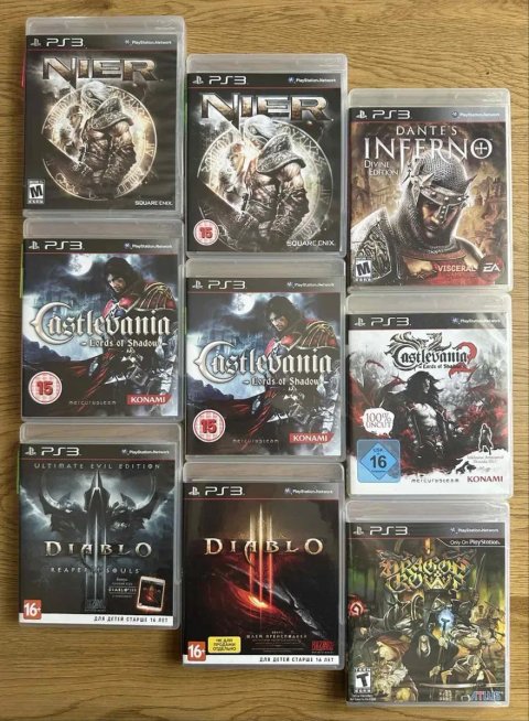 Sony PS3: Dante’s Inferno, God of War Diablo Dragon Age Castlevania Ninja Gaiden Dragon’s Dogma, SKYRIM OBLIVION,  ICO & Shadow of the Colossus