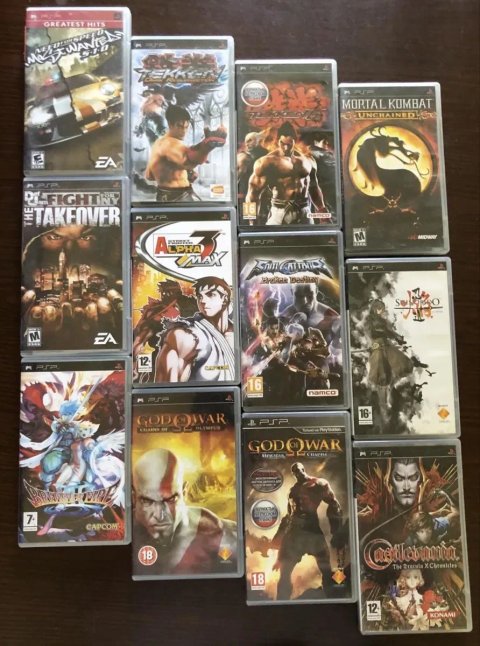 Sony PSP: Silent Hill, God of War Catlevania GTA Chinatown Wars, Liberty City Stories, Vice City Stories, Final Fantasy, Manhunt 2, Mortal Kombat