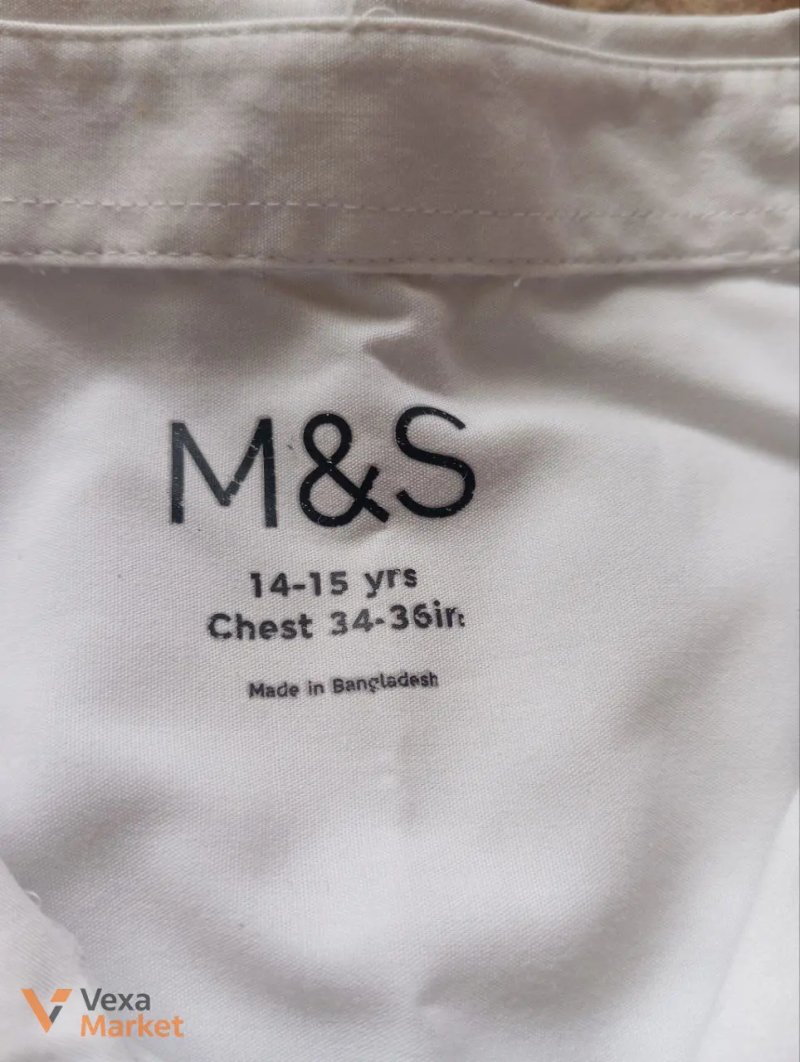 Сорочка біла M&S для хлопчика 14-15 років — фото 2