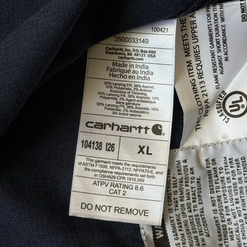 Сорочка  Carhartt FR Force Loose Fit Lightweight Long-Sleeve Button-Front Shirt (артикул: 104138) XL — фото 8