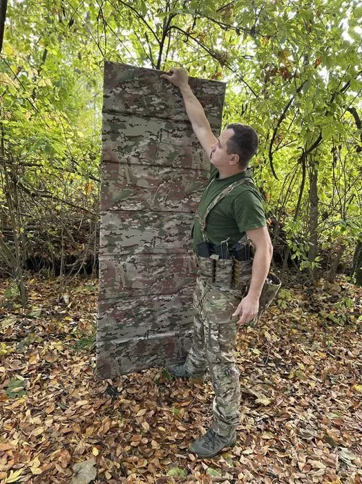 Спальний каремат складний військовий мультикам піксель карімат каримат розкладний гармошка олива чорний койот туристичний матрац — фото 2