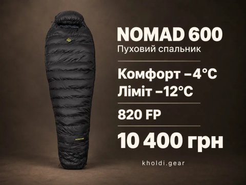 Спальний мішок пуховий VsimGir Nomad 600 FP820 комфорт −4°C