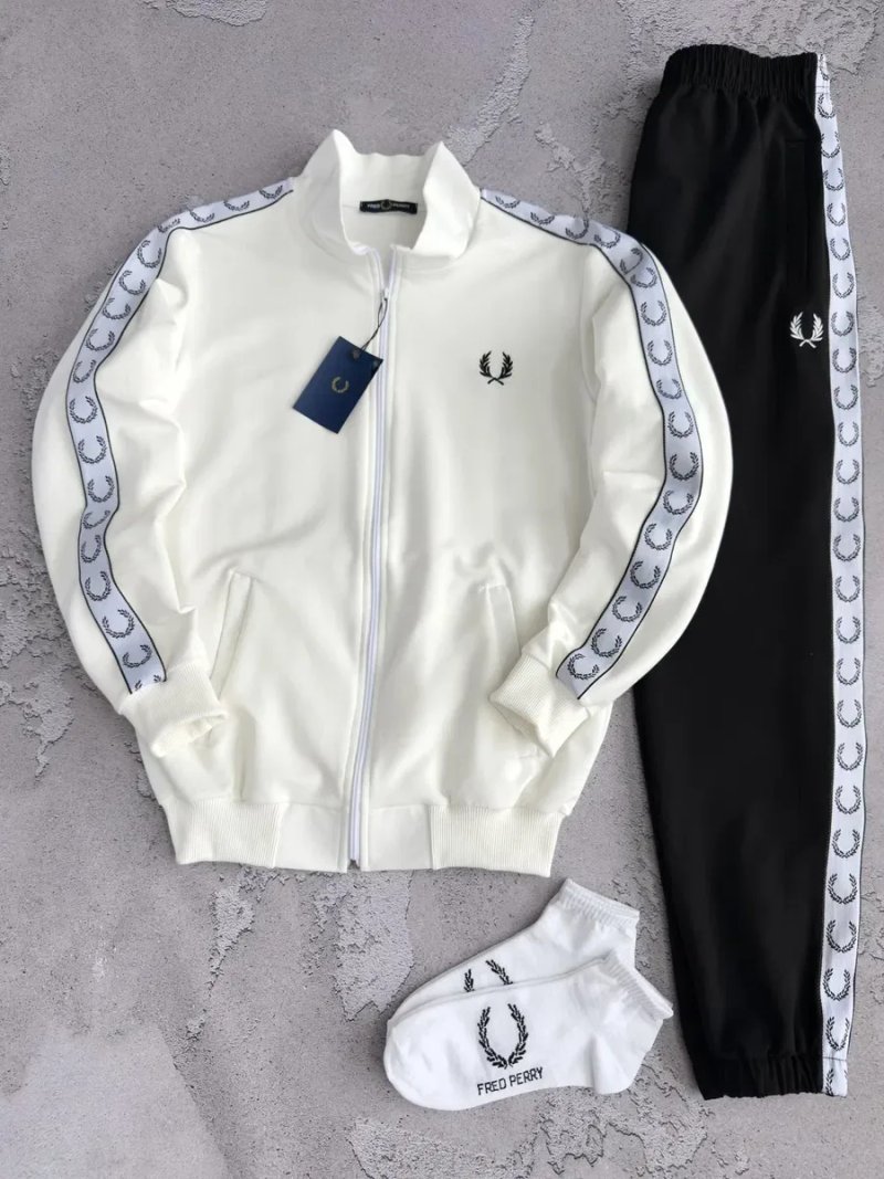 Спортивний костюм Fred Perry олімпійка штани + шкарпетки в подарунок | Спортивный костюм Фред Перри кофта штаны + носки в подарок — фото 2