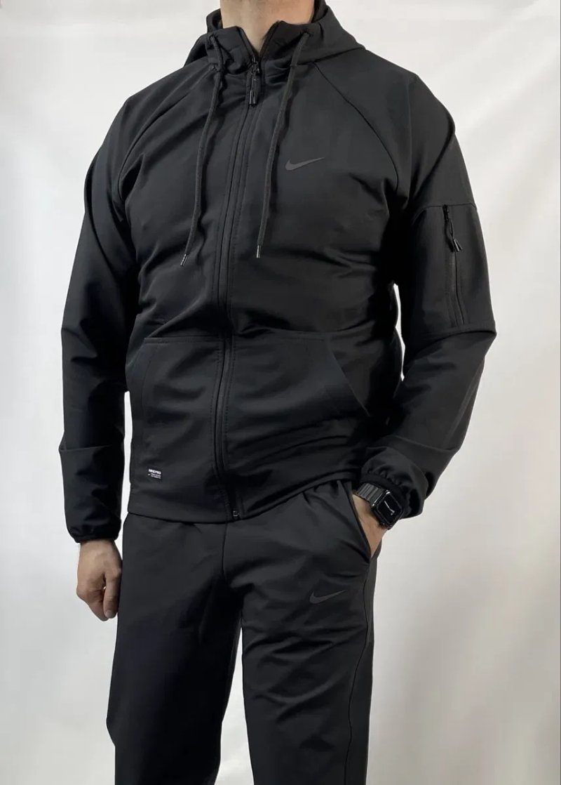 Спортивний костюм Nike чоловічий чорний | Тканина Double Drop | S-2XL — фото 4
