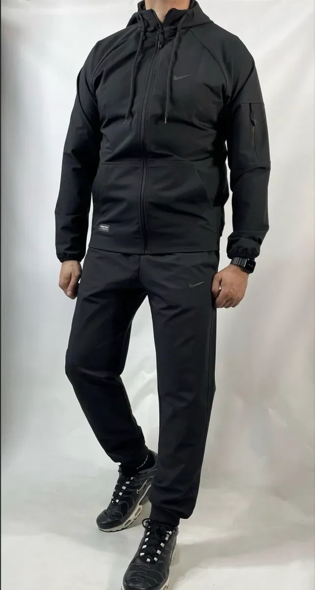 Спортивний костюм Nike чоловічий чорний | Тканина Double Drop | S-2XL — фото 6