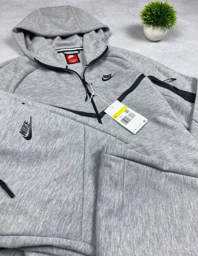 Спортивний костюм Nike Tech Fleece Сірий костюм Найк Теч Фліс Спортивний сірий костюм — фото 4