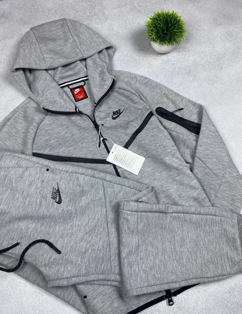 Спортивний костюм Nike Tech Fleece Сірий костюм Найк Теч Фліс Спортивний сірий костюм — фото 7