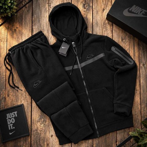 Спортивный костюм мужской теплый Nike Tech Polar Fleece зимний кофта на молнии штаны флисовый найк