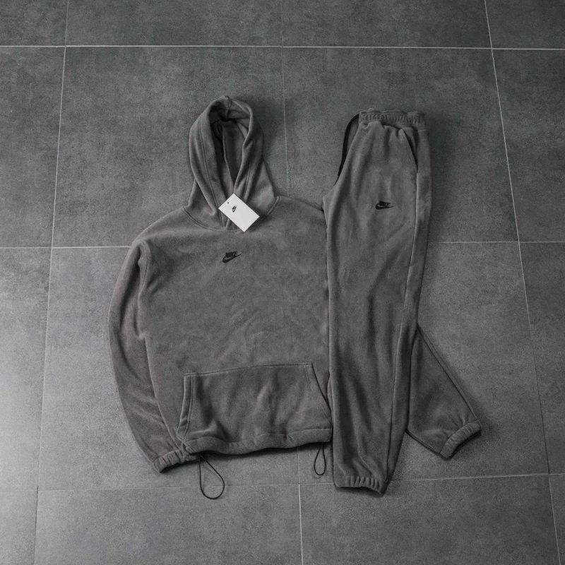 Спортивный костюм мужской зимний Nike кофта штаны из микрофлиса комплект найк — фото 3