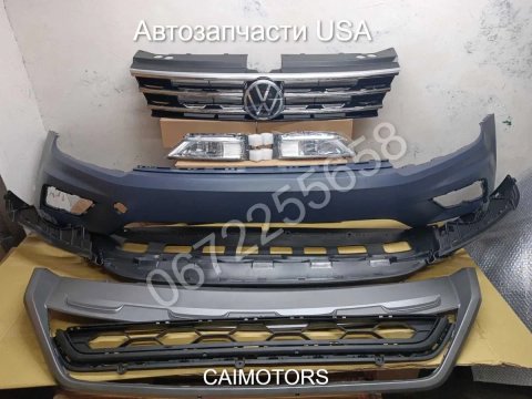 Спойлер губа передняя накладка решетка нижняя бампер Tiguan