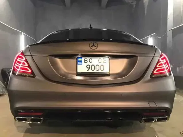 Спойлер Mercedes W222 тюнинг сабля стиль AMG (черная, пластик) — фото 2