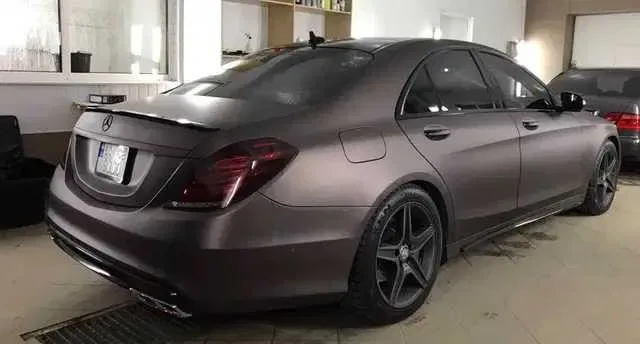 Спойлер Mercedes W222 тюнинг сабля стиль AMG (черная, пластик) — фото 3