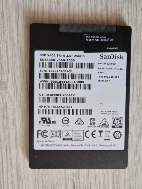 SSD диск 256GB SanDisk X400 з DRAM буфером (SATA3 \ 2.5"). Trade-IN