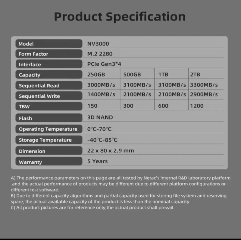 SSD M.2 NVMe Netac NV3000 — фото 6
