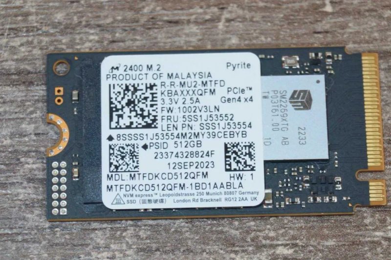 SSD накопичувач Micron 2400 512Gb M.2 2230 PCIE Gen4 TVOYO — фото 4