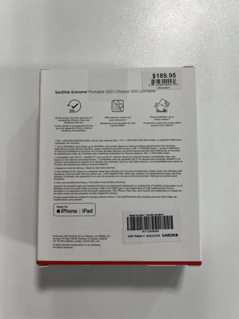 13500->SSD ЗОВНІШНІЙ SanDisk ExtremePortableV2 2tb (SDSSDE61-2T00-G25) — фото 2