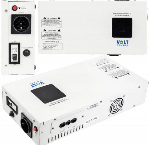 Стабілізатор напруги Volt Polska AVR 5000 SLIM 5000 Вт 5 кВт Настінний