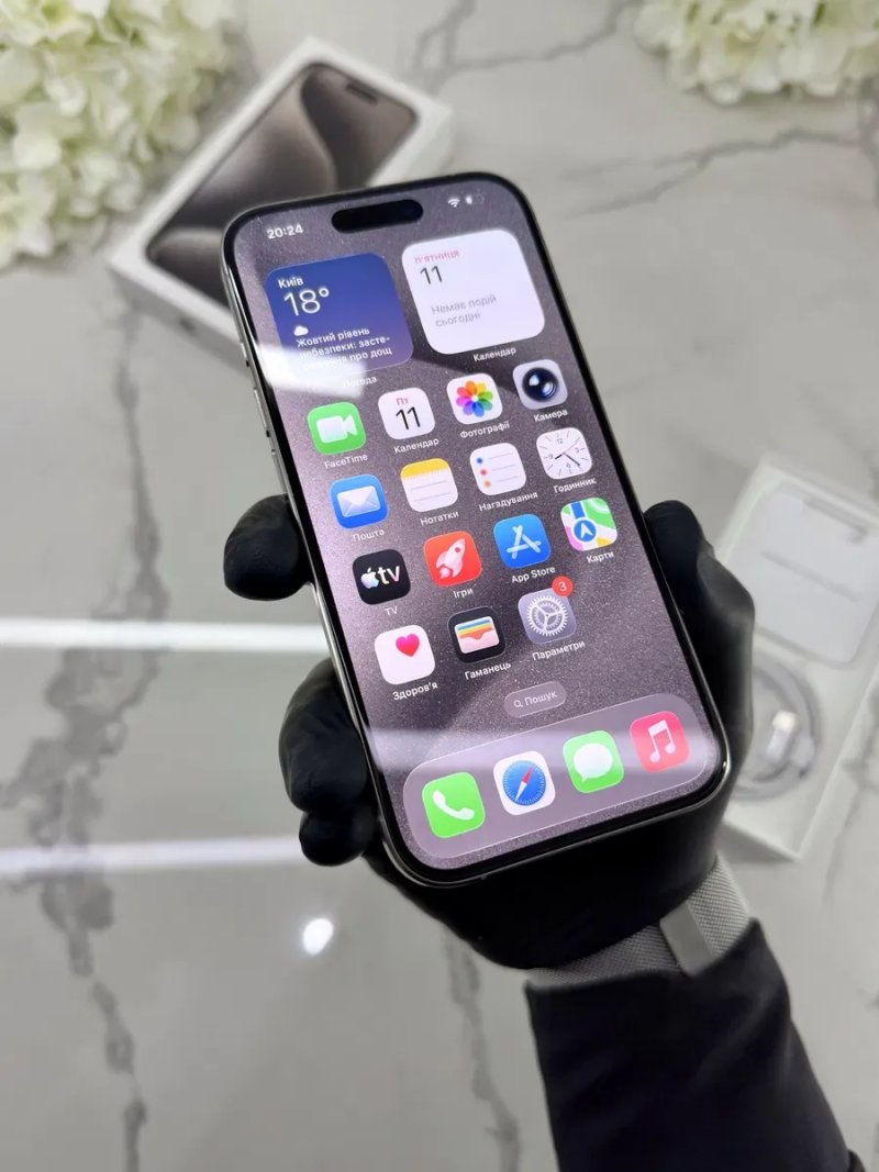 Стан Нового iPhone 15 Pro 128GB 89%АКБ Natural Titanium (Магазин Гарантія) — фото 2