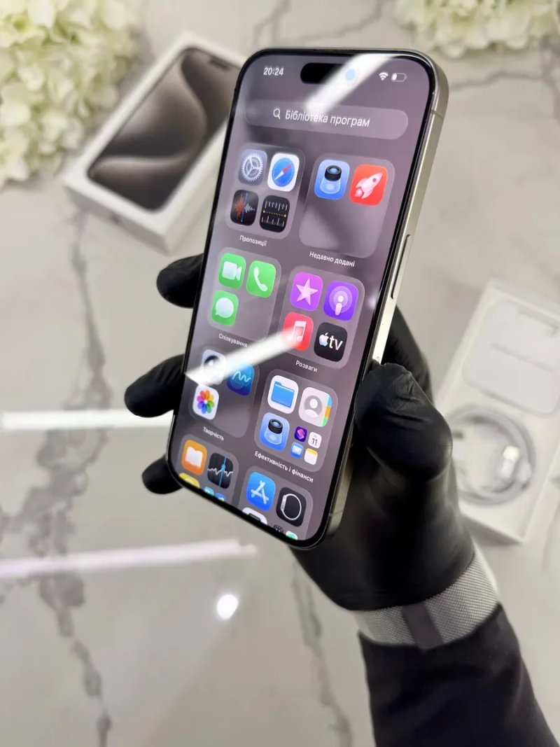 Стан Нового iPhone 15 Pro 128GB 89%АКБ Natural Titanium (Магазин Гарантія) — фото 3