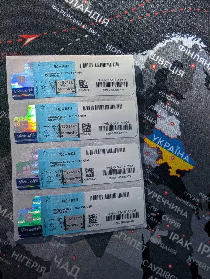 Sticker Windows 11 PRO OEM Стикер / Стікер Віндовс 11 Про ОЕМ Ліцензія FQC-10557 фізичний Ключ Виндовс 11 Про ключ, стікер наліпка Активация — фото 4