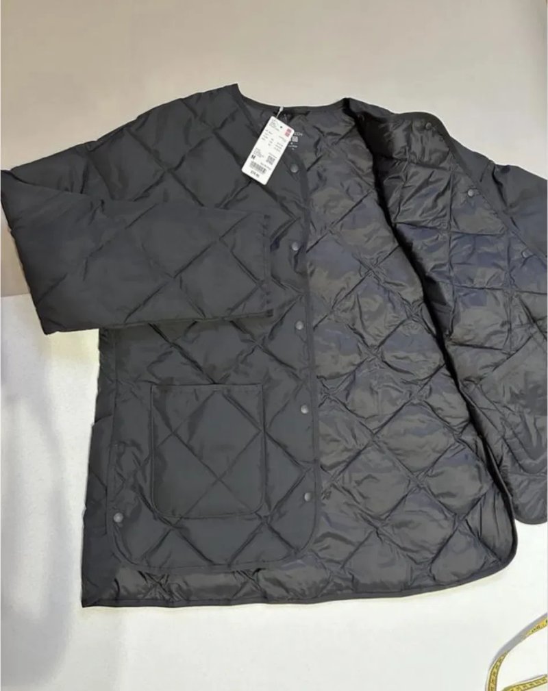 Стильна стьобана куртка uniqlo pufftech puffertech parka (колір wine) — фото 4