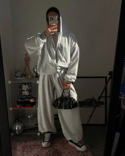 Стильний спортивний костюм oversize/зіп худі на змійці + штани/оверсайз костюм сірий