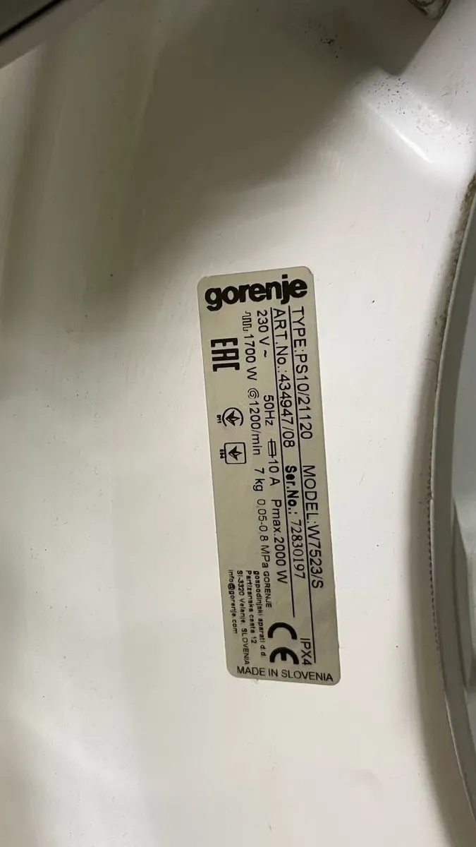 Стиральная машина б/в Gorenje 7кг 1200 об/вол. mod.W7523/S — фото 6