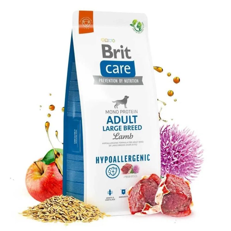 Сухий корм для собакBrit Care Hypoallergenic Adult Large Breed Гіпоалергенний сухий корм для собак великих порід з ягням — фото 2