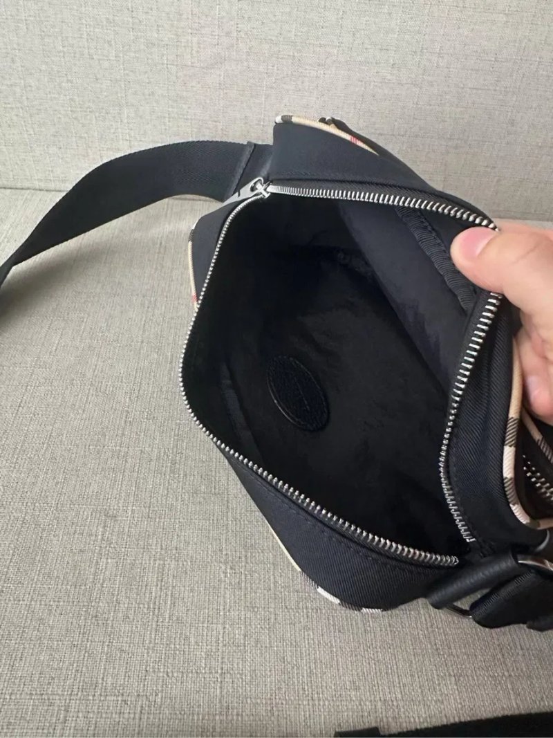 Сумка Burberry Check Trim Crossbody Bag чорна чоловіча нова черная мужская — фото 7