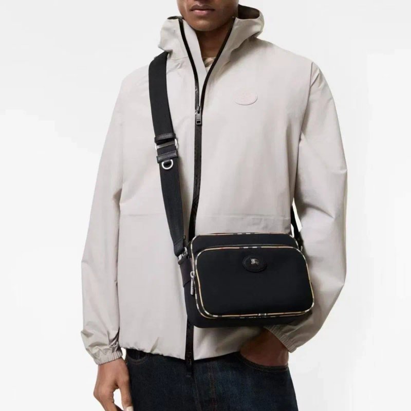 Сумка Burberry Check Trim Crossbody Bag чорна чоловіча нова черная мужская — фото 8