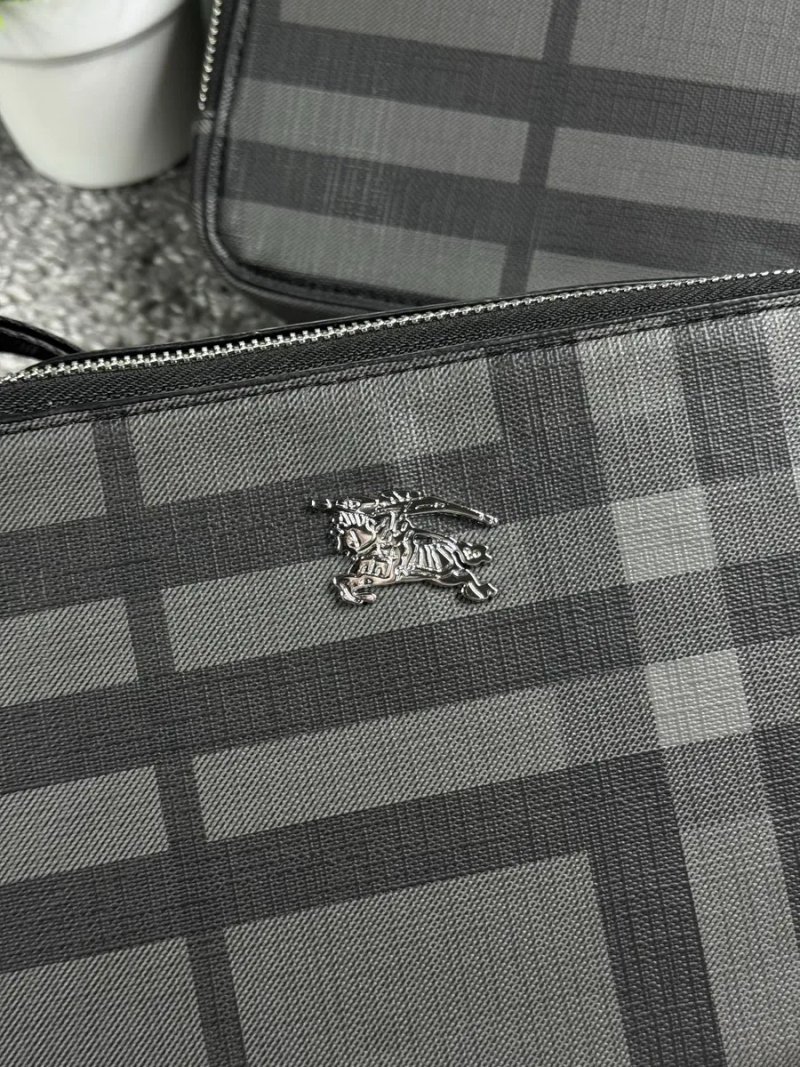 Сумка Burberry мужская черная спортивная сумка Барбери через плечо кожаная барсетка Барбери | Сумка чоловіча шкіряна Burberry через плече чорна — фото 3