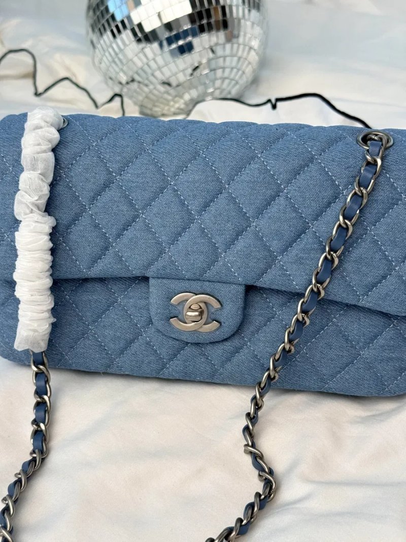 Сумка Chanel Classic Flap 25 Blue Denim Silver Hardware — фото 2